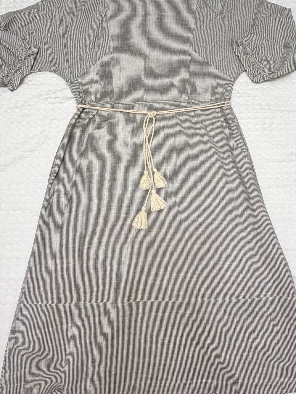 Mo:Vint New York Linen Blend Cottagecore Midi Dress Size Small - Picture 3 of 7